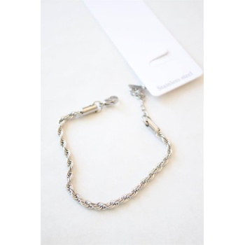 Burgu Çelik Bileklik 3mm - Gümüş