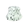 Unisex Kova Şapka Balıkçı Şapka Bucket Hat Desenli Beyaz