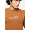 Kahve The End Nakış 3 Boyut Baskılı Erkek Oversize T-Shirt