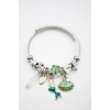 Çelik Charmlı Deniz Kızı Bileklik - Yeşil