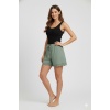 Bambu Fitilli Kadın Ev Şortu Bacak Dantel Detaylı Ev Giyim Yeşil