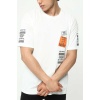 Beyaz Ön ve Kol Baskılı Erkek Oversize Kısa Kollu T-Shirt
