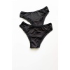 2 Adet Kadın Mikro Bikini Külot İnce Lastik FırFır Kenarlı Yumuşak Doku İç Giyim Siyah