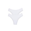 2 Adet Kadın Mikro Bikini Külot İnce Lastik FırFır Kenarlı Yumuşak Doku İç Giyim Beyaz