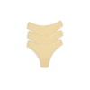 3 Adet Kadın Mikro Bikini Külot İnce Lastik FırFır Kenarlı Yumuşak Doku İç Giyim Ten