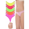 10 Adet Pamuklu Kadın Klasik Tanga Neon Renkler