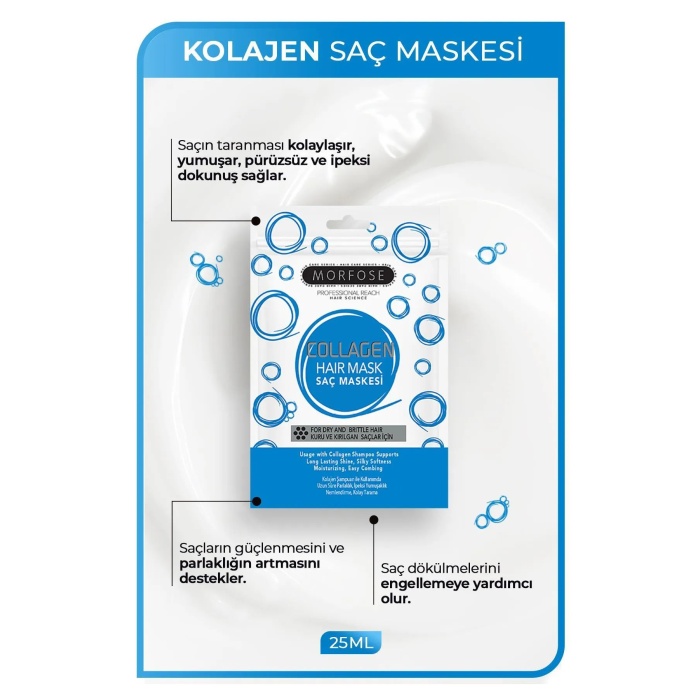 Kolajen Saç Maskesi 25 ML (24 ADET) - Zayıf ve Güçsüz Saçlar İçin - mrfs
