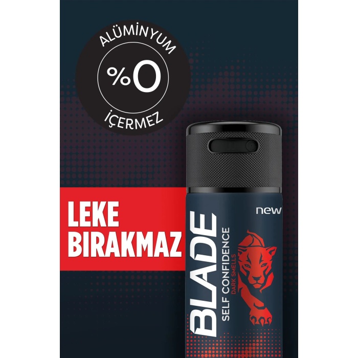 3 Adet Blade Self Confidence Erkek Deodorant 150 Ml Hızlı Kurur, Leke Bırakmaz