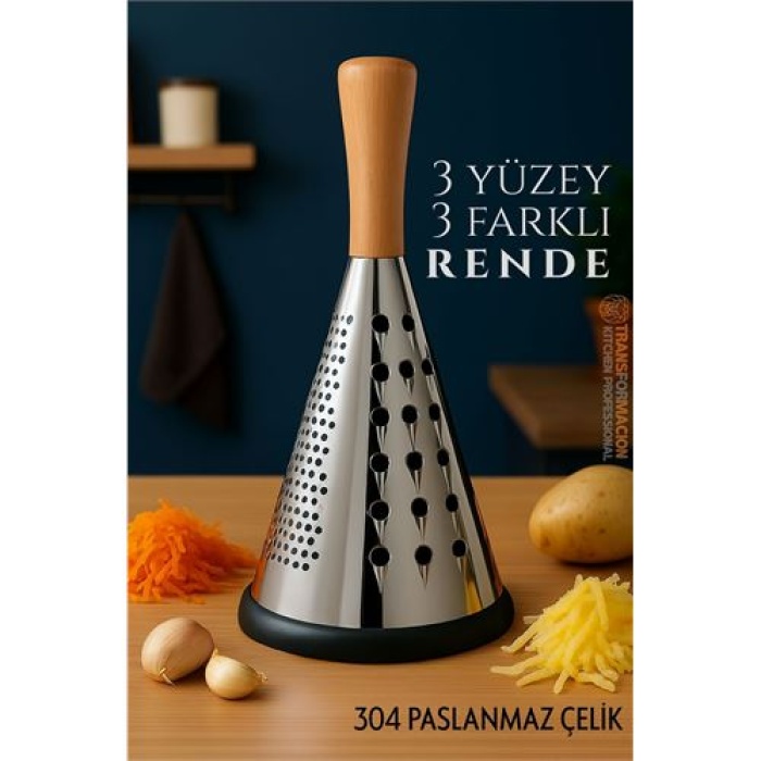 Modacar El Rendesi - Konik Tip Ergonomik 3 Taraflı Profesyonel 304 Paslanmaz Çelik