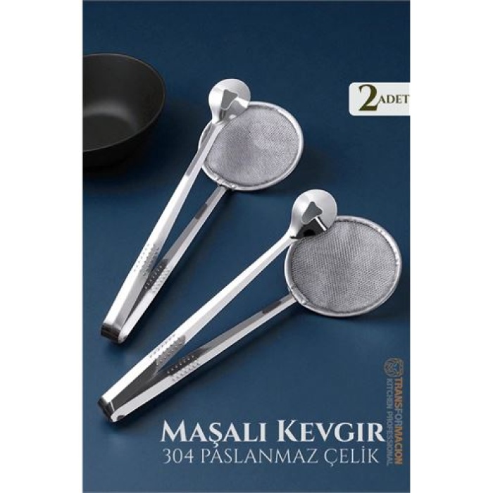 Modacar Maşalı Kevgir - Kızartma Maşası - Kızartma Süzgeci Multi 2 ADET