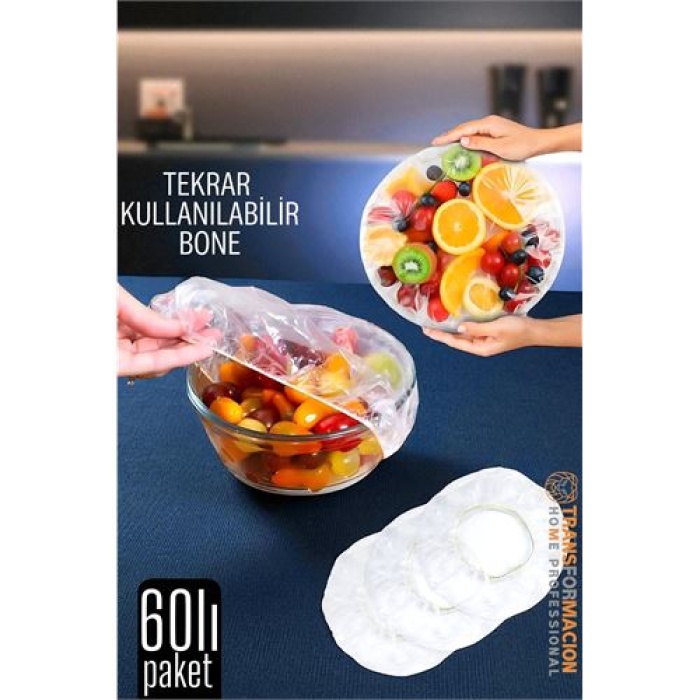 Modacar Esnek Kase Bonesi – 60 Adet, 25 cm’e Kadar Uyumlu, Tekrar Kullanılabilir Tabak Bone