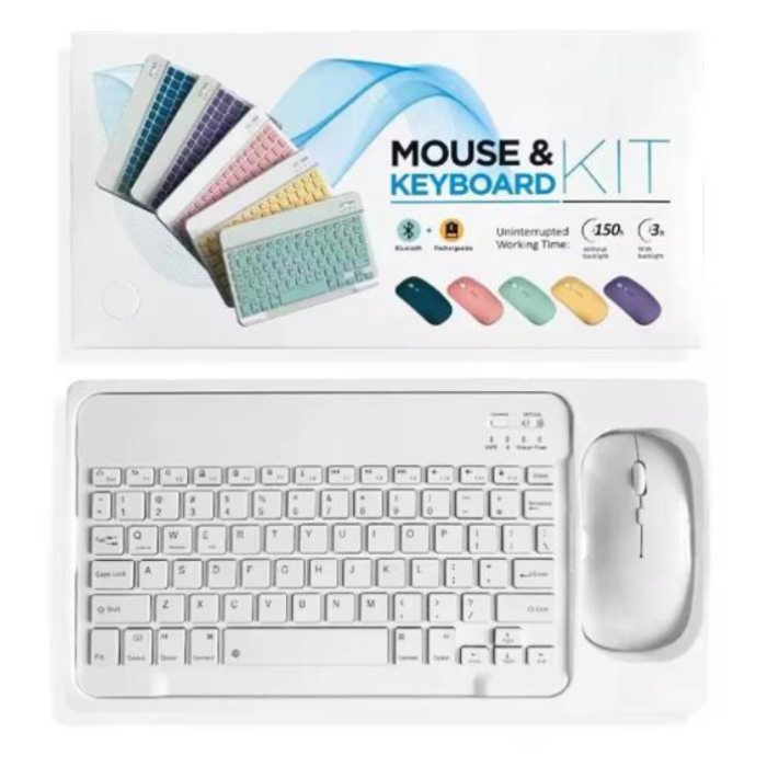 ZR20Km Beyaz Kablosuz Klavye Mouse Set