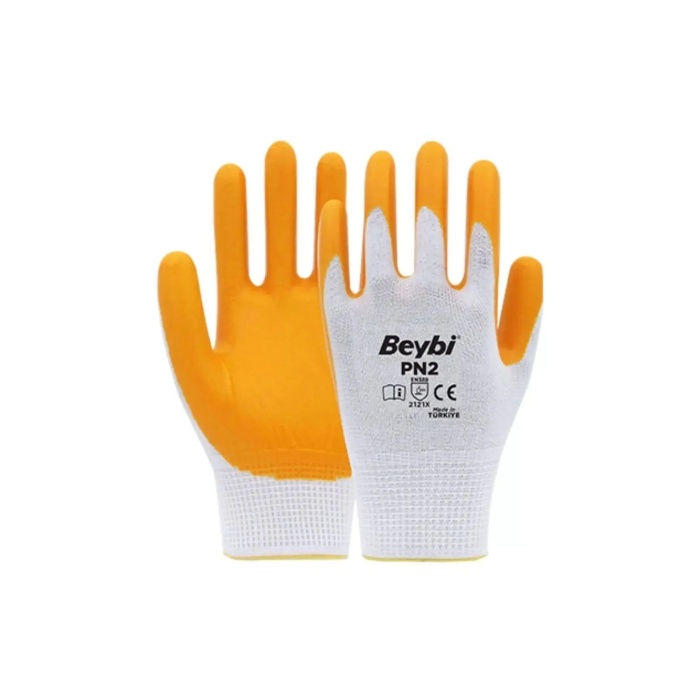 Pn2 Sarı Iş Eldiveni Polyester Örme Nitril Beybi Royaleks Group - 6 Çift