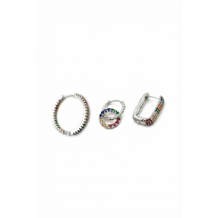 3lü Halka Küpe - Gümüş