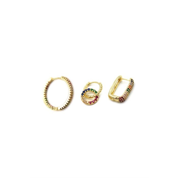 3lü Halka Küpe - Altın