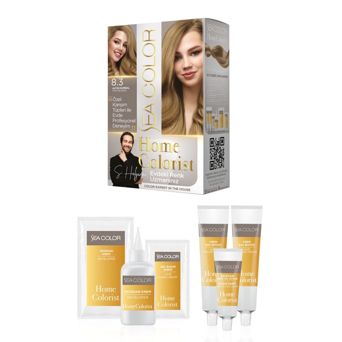 2 Tüp Home Colorist 8.3 Altın Kumral Premium Saç Boyası Evde Profesyonel Sonuç