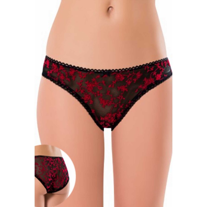 5 Adet Floklu Kadın Transparan Slip Külot