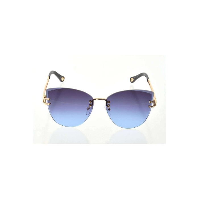 Kadın Lüks Mavi Renkli Cam Güneş Gözlüğü - Moda Gözlük