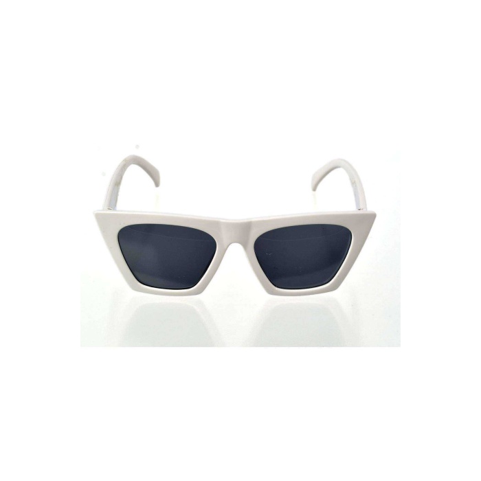 Beyaz Çerçeve Cat Eye Kadın Güneş Gözlüğü - Moda Gözlük