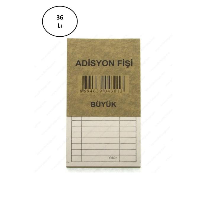 Sam Ofset Adisyon Fişi Büyük 9X16,5 36lı
