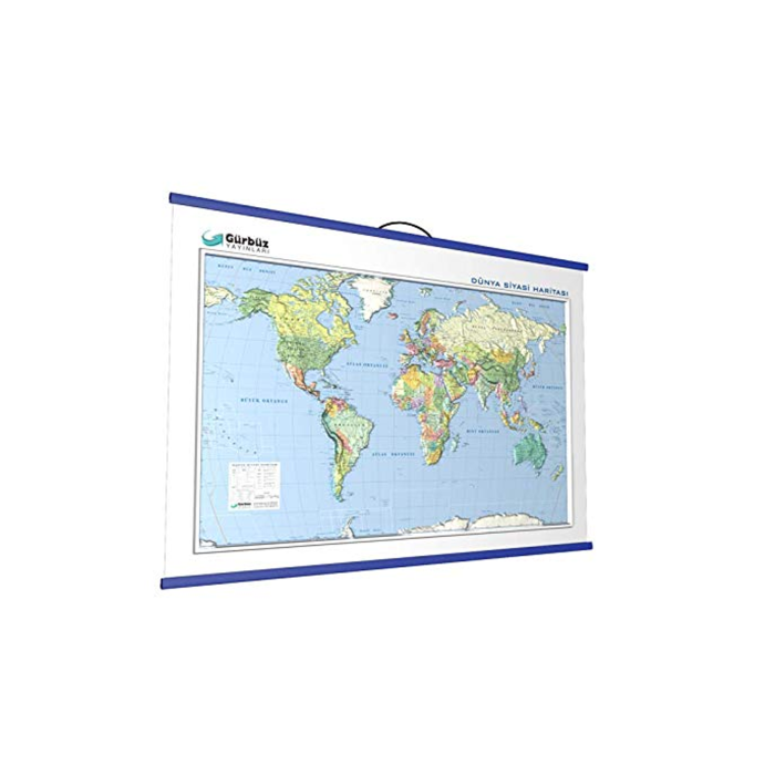 Kabartma Dünya Siyasi Haritası Bölgeler 70x100