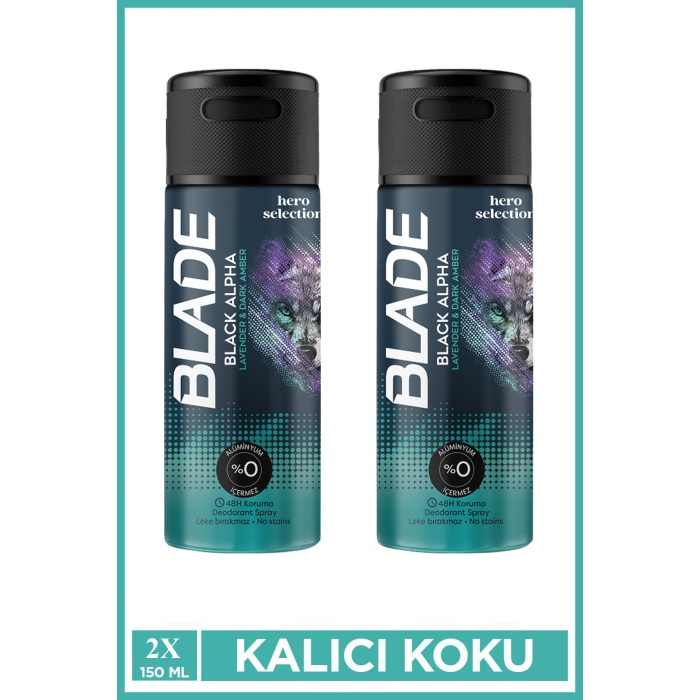 2 Adet Blade Hero Selection Serisi Black Alpha Erkek Deodorant 150 Ml