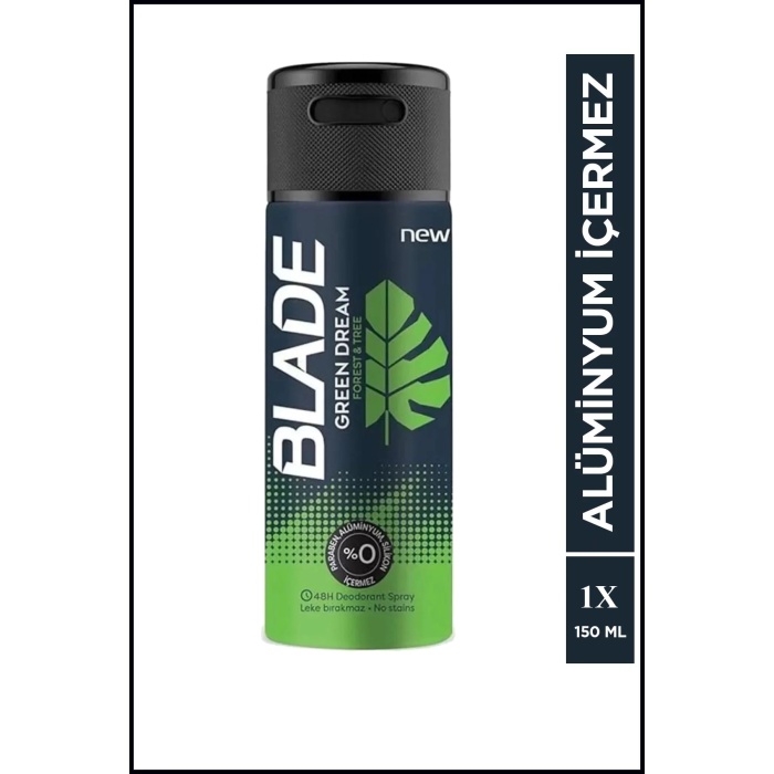 Blade Green Dream Erkek Deodorant 150 Ml Hızlı Kurur, Leke Bırakmaz