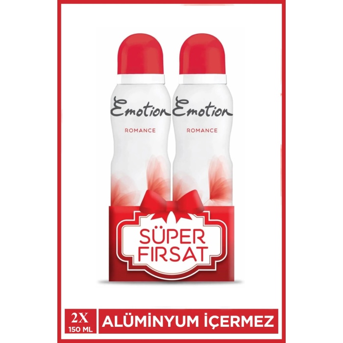2 Adet Emotion Romance Kadın Vegan Deodorant 150 Ml Hızlı Kurur, Leke Bırakmaz