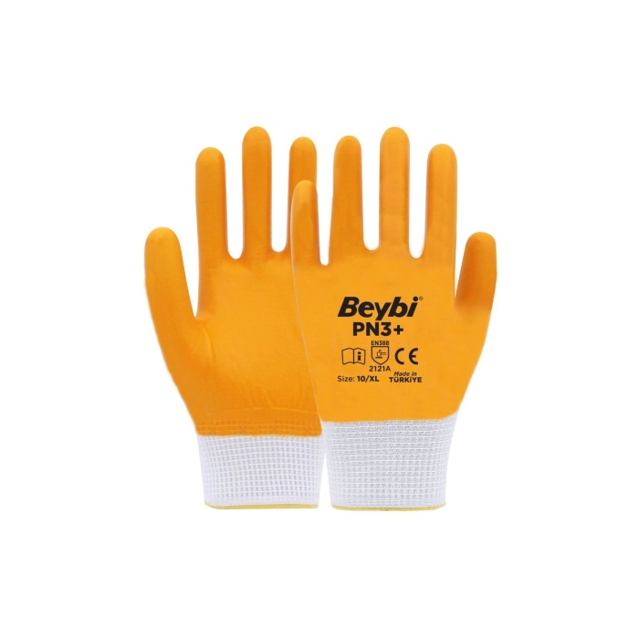Pn3+ Sarı Iş Eldiveni Polyester Örme Nitril Beybi No:10 Royaleks Group - 1 Çift