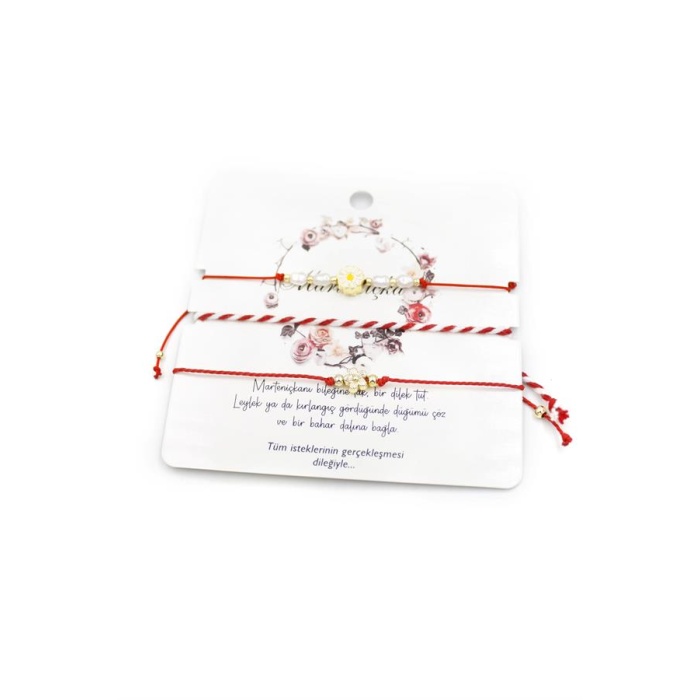 Papatya Marteniçka Bileklik - Kırmızı