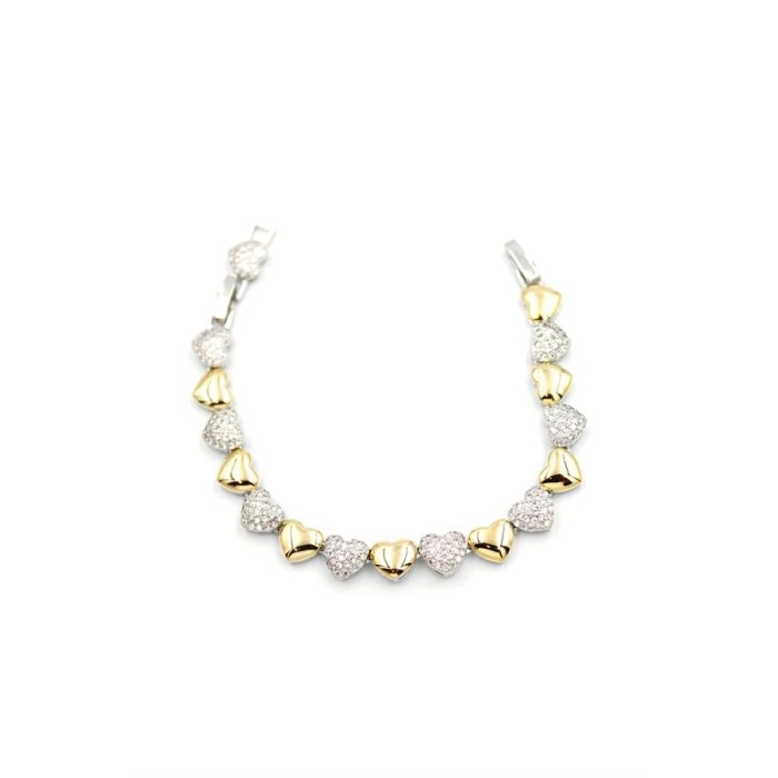 Zirkon Taşlı Kalp Bileklik - ÇOK RENKLİ