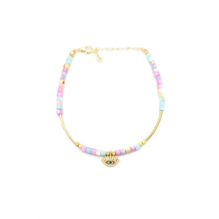 Boncuklu Göz Halhal - ÇOK RENKLİ