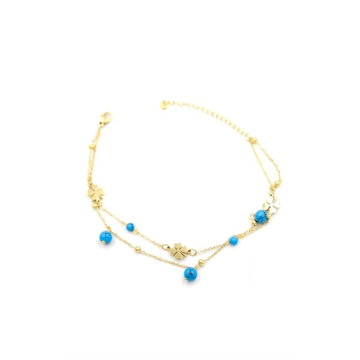 Boncuk Zincir Halhal - Altın