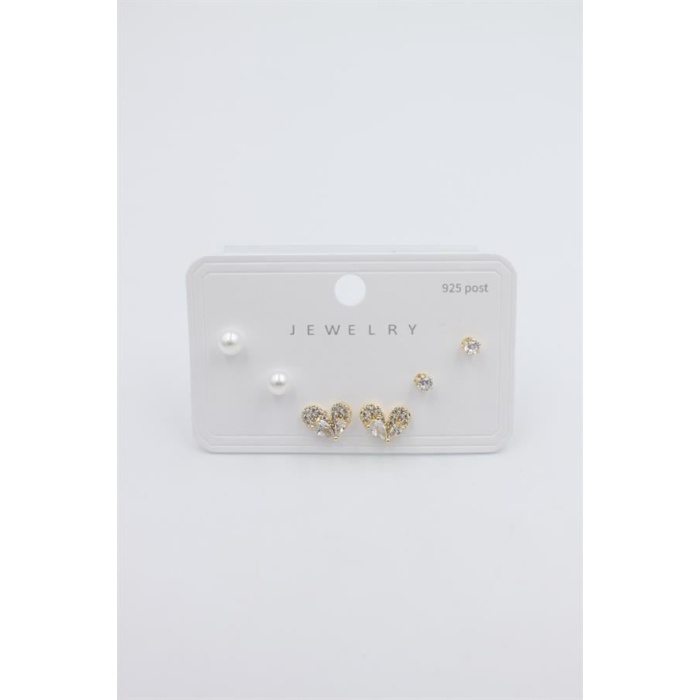 Çoklu Set Küpe - Altın