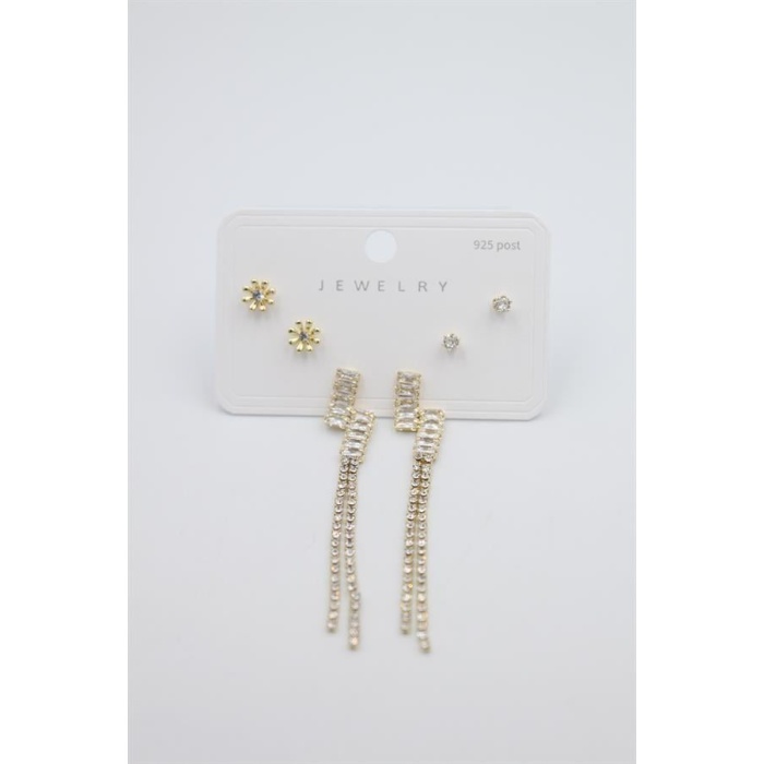 Çoklu Set Küpe - Altın