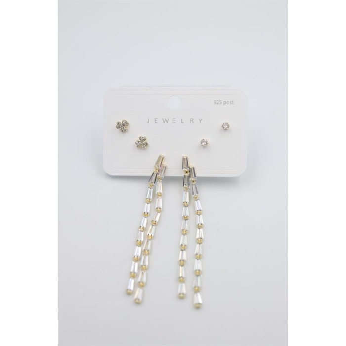 Çoklu Set Küpe - Altın