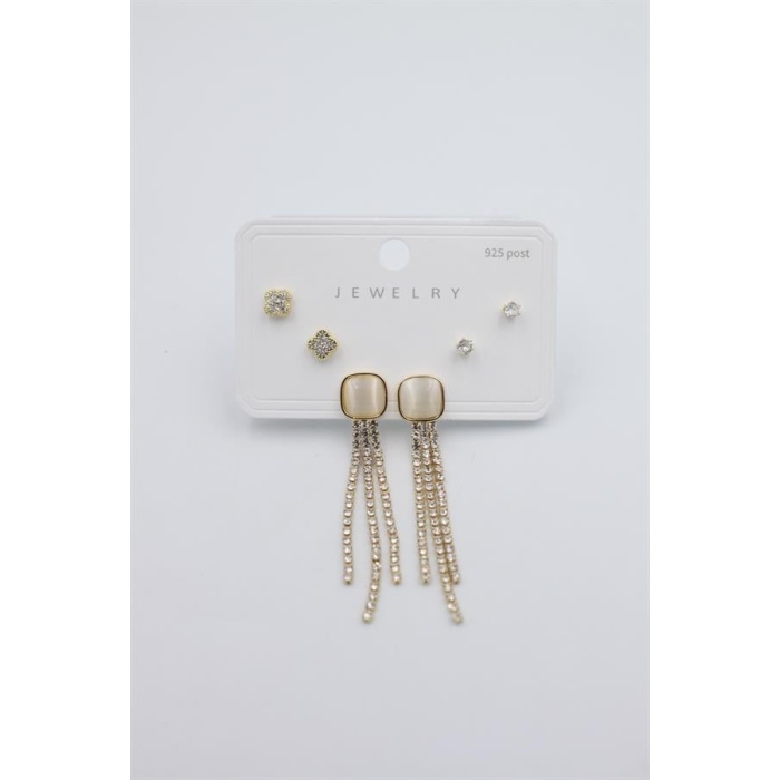 Çoklu Set Küpe - Altın