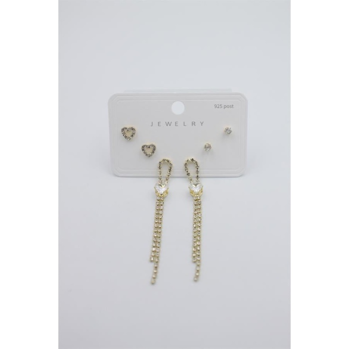 Çoklu Set Küpe - Altın