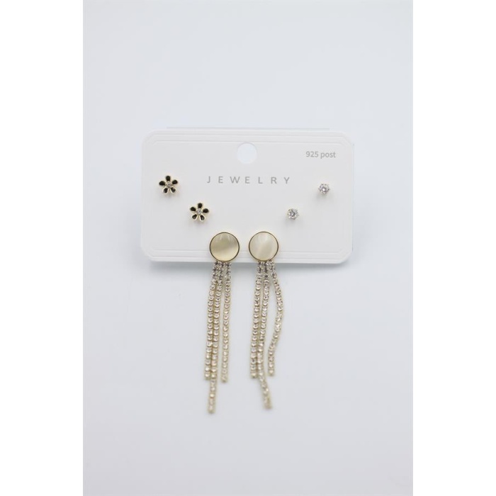 Çoklu Set Küpe - Altın