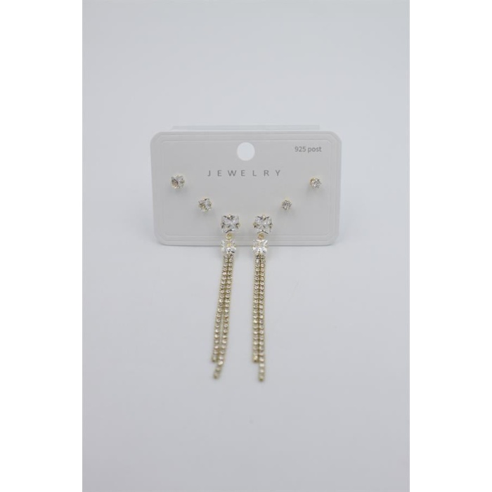 Çoklu Set Küpe - Altın