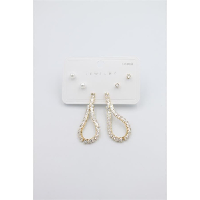 Çoklu Set Küpe - Altın