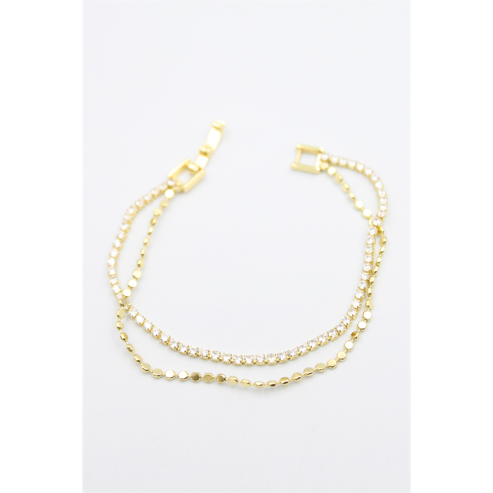 Su Yolu Ezme Zincir Bileklik - Altın