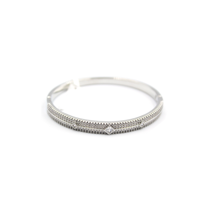 Zirkon Taşlı Bilezik - Gümüş