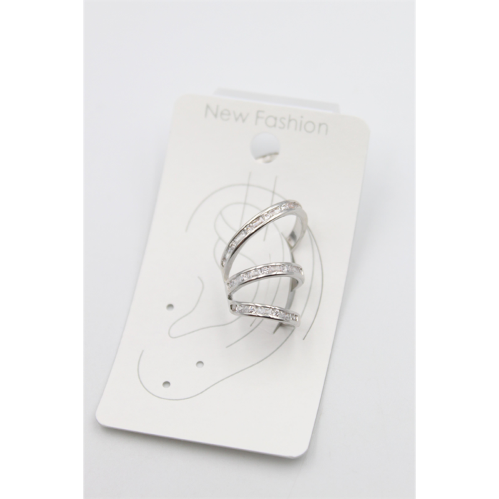 Taşlı Kıkırdak Küpe - Gümüş