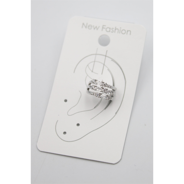 Taşlı Kıkırdak Küpe - Gümüş