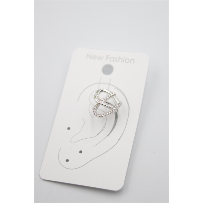 Taşlı Kıkırdak Küpe - Gümüş