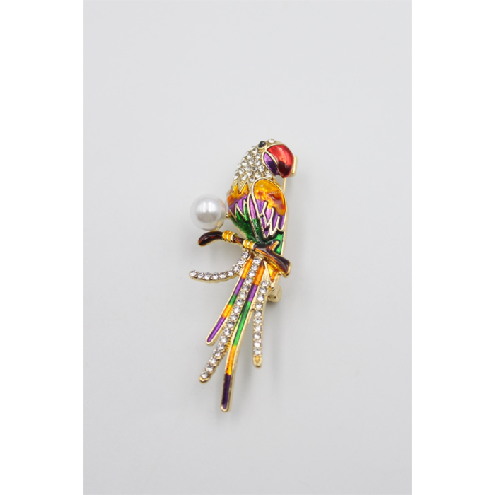 Papağan Broş - ÇOK RENKLİ
