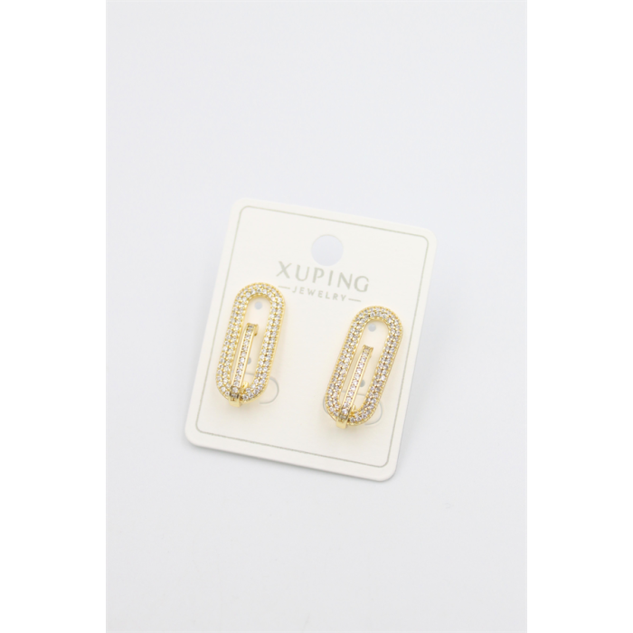 Taşlı Küpe - Altın