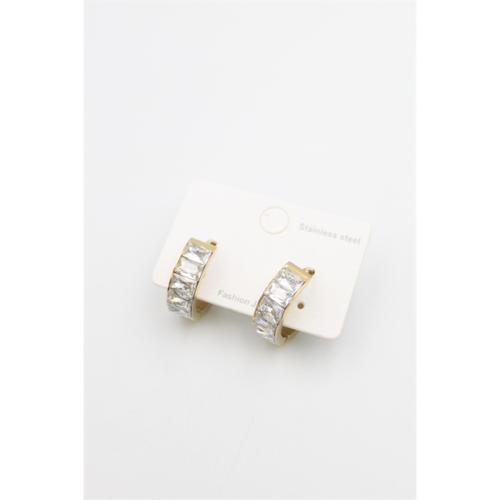 Taşlı Küpe - Altın