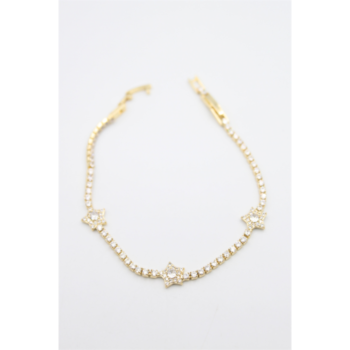 Yıldız Taşlı VİP Bileklik - Altın